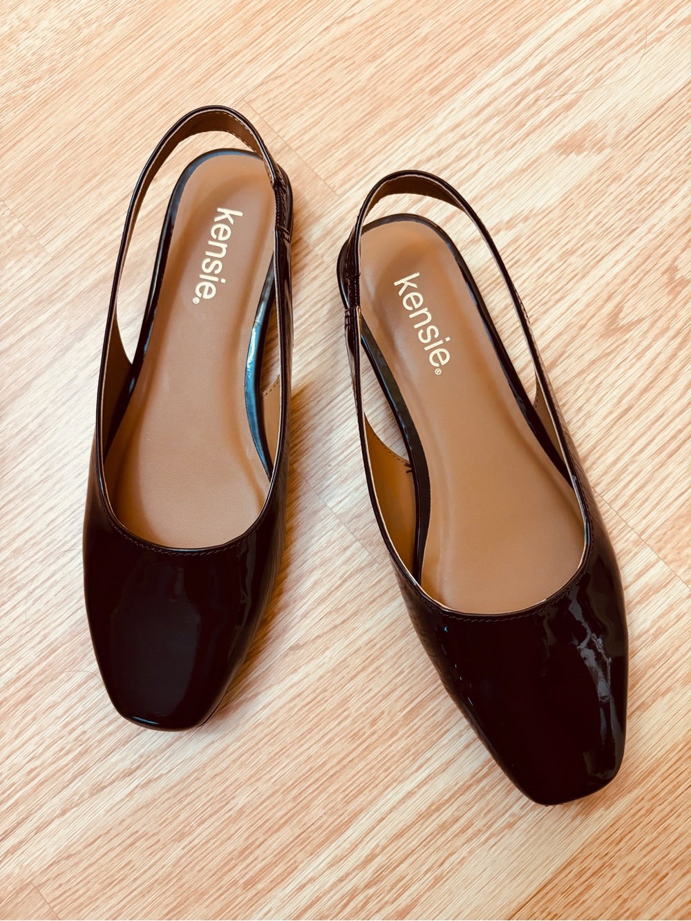 Kensie Women’s Dark Burgundy Patent Slingback Flats
